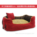 Washable corduroy pet bed with a soft pillow